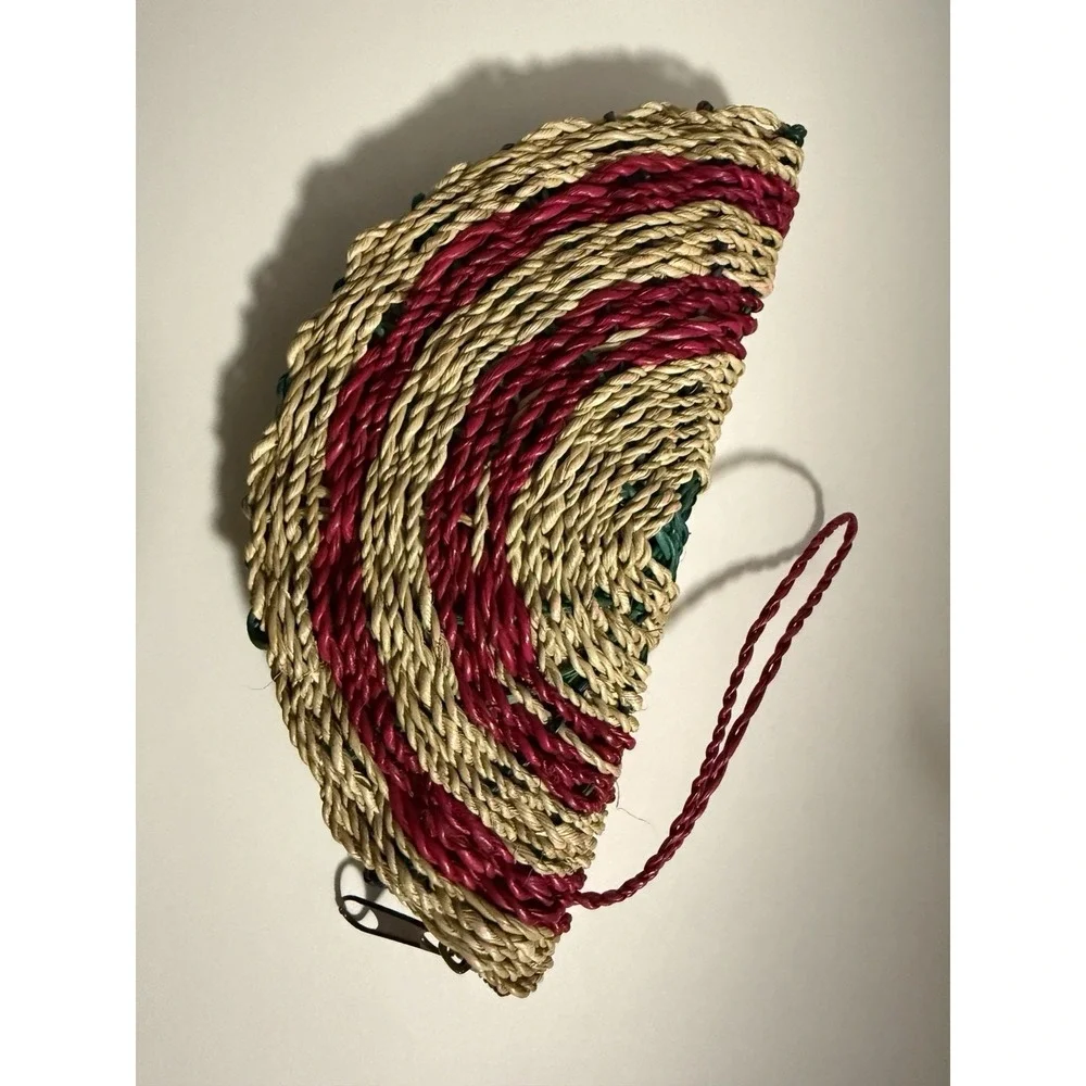 New Handmade Half Moon Clutch Bag Coin‎ Purse with Zipper Closure Handwoven